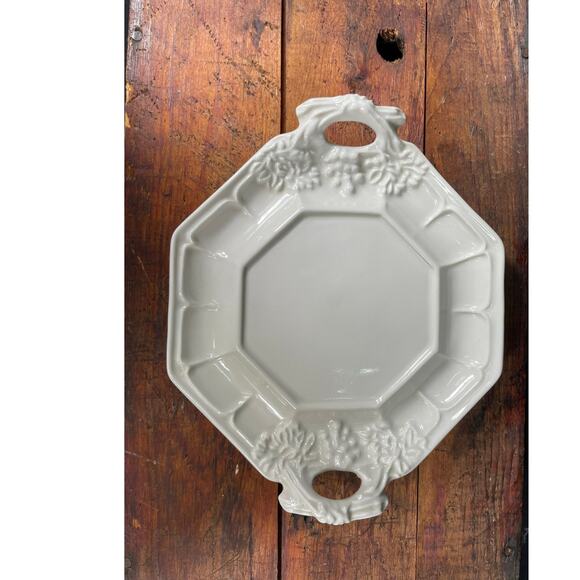 Vintage Red Cliff Ironstone Sauce Boat & Lid with Underplate (Grape) - Picture 5 of 10